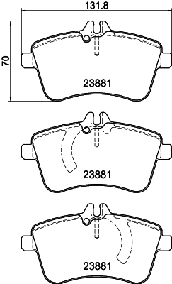Brake Pad Set, disc brake - 8DB 355 010-331 HELLA