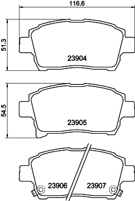 Brake Pad Set, disc brake - 8DB 355 010-901 HELLA