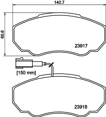 Brake Pad Set, disc brake - 8DB 355 010-391 HELLA