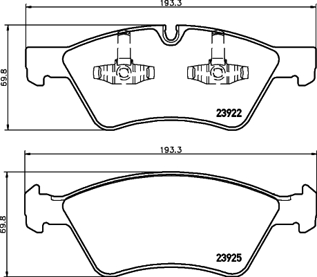 Brake Pad Set, disc brake - 8DB 355 012-011 HELLA