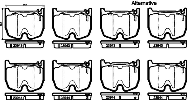 Brake Pad Set, disc brake - 8DB 355 010-381 HELLA