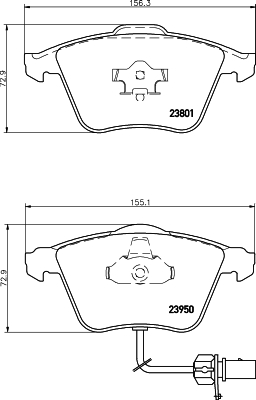 Brake Pad Set, disc brake - 8DB 355 011-711 HELLA