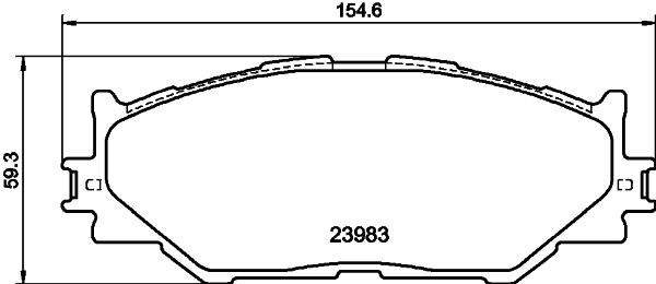 Brake Pad Set, disc brake - 8DB 355 012-241 HELLA