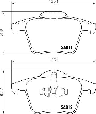 Brake Pad Set, disc brake - 8DB 355 010-801 HELLA