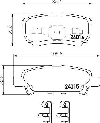Brake Pad Set, disc brake - 8DB 355 010-811 HELLA