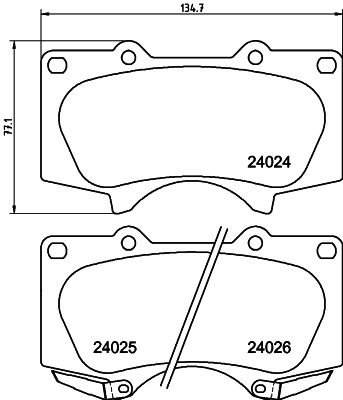 Brake Pad Set, disc brake - 8DB 355 014-121 HELLA