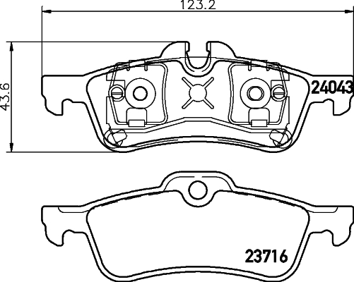 Brake Pad Set, disc brake - 8DB 355 011-351 HELLA