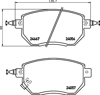 Brake Pad Set, disc brake - 8DB 355 011-101 HELLA