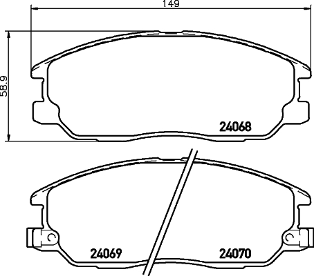 Brake Pad Set, disc brake - 8DB 355 010-451 HELLA