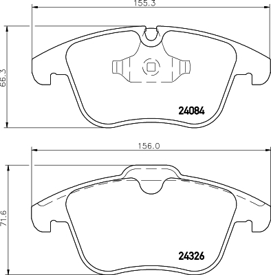 Brake Pad Set, disc brake - 8DB 355 013-621 HELLA