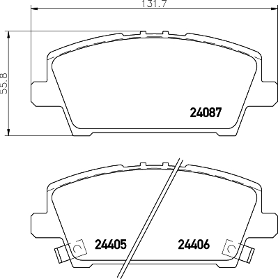 Brake Pad Set, disc brake - 8DB 355 006-911 HELLA