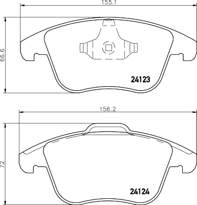 Brake Pad Set, disc brake - 8DB 355 012-891 HELLA