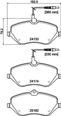 Brake Pad Set, disc brake - 8DB 355 015-621 HELLA