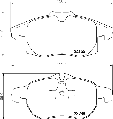 Brake Pad Set, disc brake - 8DB 355 012-681 HELLA