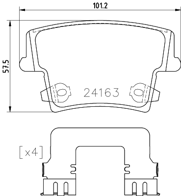 Brake Pad Set, disc brake - 8DB 355 025-051 HELLA