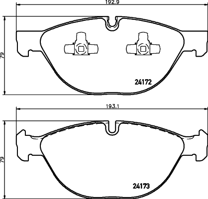 Brake Pad Set, disc brake - 8DB 355 012-661 HELLA