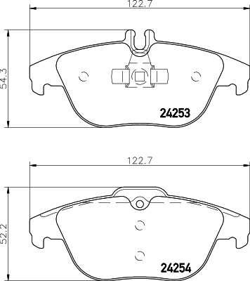 Brake Pad Set, disc brake - 8DB 355 012-741 HELLA