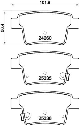 Brake Pad Set, disc brake - 8DB 355 012-171 HELLA