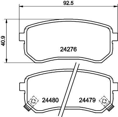 Brake Pad Set, disc brake - 8DB 355 006-581 HELLA