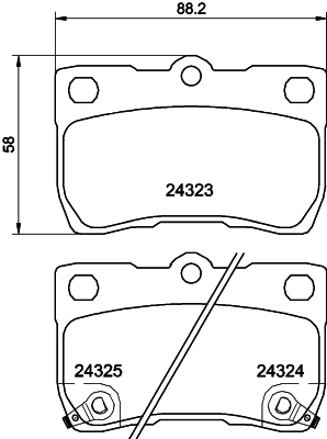 Brake Pad Set, disc brake - 8DB 355 006-971 HELLA