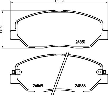 Brake Pad Set, disc brake - 8DB 355 012-371 HELLA