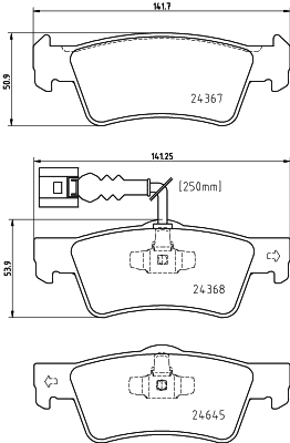Комплект тормозных колодок, дисковый тормоз - 8DB 355 025-761 HELLA