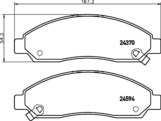 Brake Pad Set, disc brake - 8DB 355 013-291 HELLA