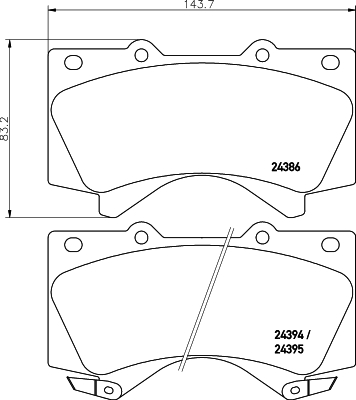 Brake Pad Set, disc brake - 8DB 355 013-151 HELLA