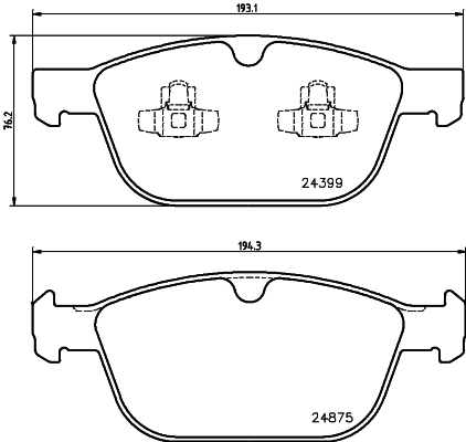 Brake Pad Set, disc brake - 8DB 355 014-541 HELLA