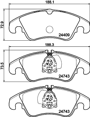 Brake Pad Set, disc brake - 8DB 355 040-621 HELLA