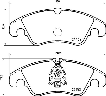 Brake Pad Set, disc brake - 8DB 355 023-221 HELLA
