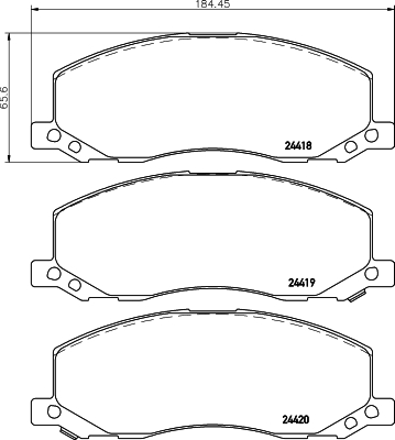 Brake Pad Set, disc brake - 8DB 355 013-061 HELLA