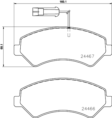 Brake Pad Set, disc brake - 8DB 355 023-011 HELLA