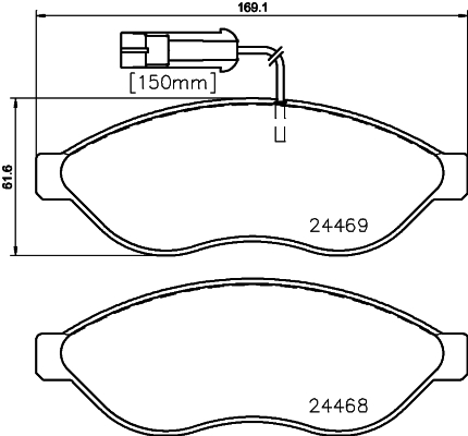 Brake Pad Set, disc brake - 8DB 355 020-651 HELLA