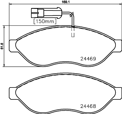 Brake Pad Set, disc brake - 8DB 355 020-661 HELLA