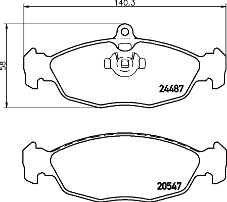 Kit pastiglie freno, Freno a disco - 8DB 355 013-031 HELLA
