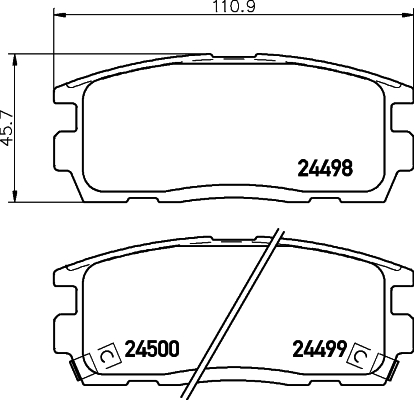 Brake Pad Set, disc brake - 8DB 355 012-951 HELLA