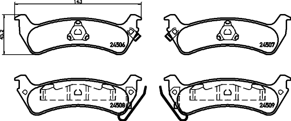 Brake Pad Set, disc brake - 8DB 355 013-091 HELLA