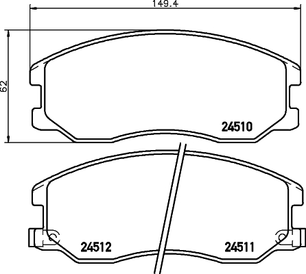 Brake Pad Set, disc brake - 8DB 355 013-121 HELLA