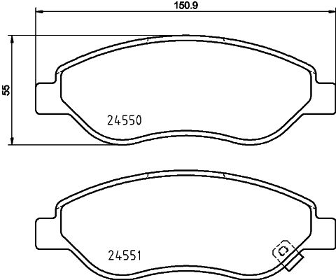Brake Pad Set, disc brake - 8DB 355 013-401 HELLA