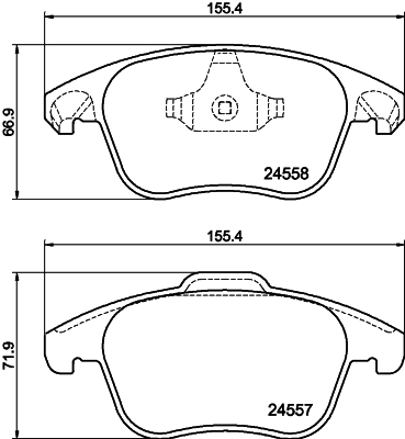 Brake Pad Set, disc brake - 8DB 355 015-561 HELLA