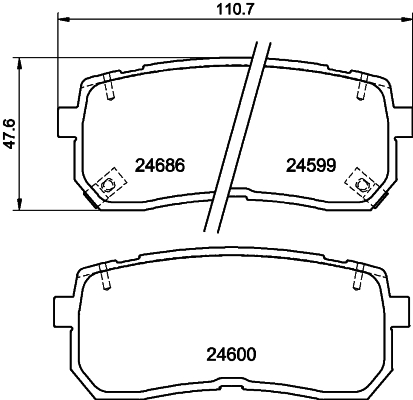 Brake Pad Set, disc brake - 8DB 355 023-231 HELLA