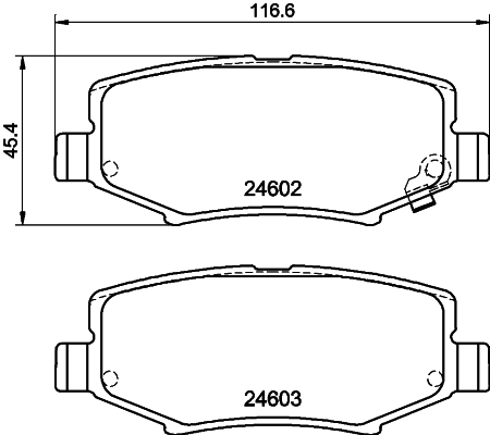 Brake Pad Set, disc brake - 8DB 355 014-381 HELLA