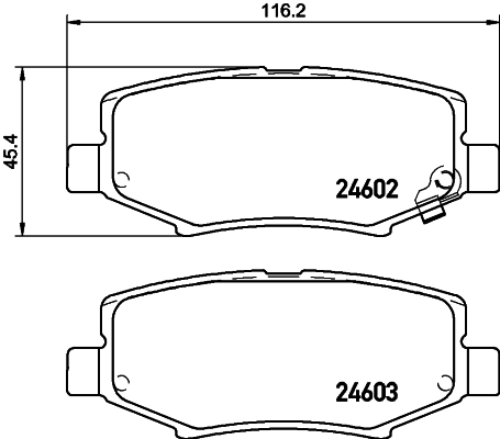Brake Pad Set, disc brake - 8DB 355 014-381 HELLA