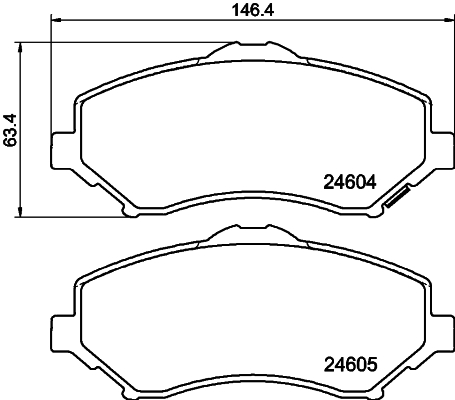 Brake Pad Set, disc brake - 8DB 355 014-231 HELLA