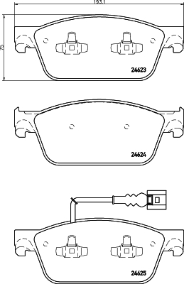 Brake Pad Set, disc brake - 8DB 355 014-981 HELLA