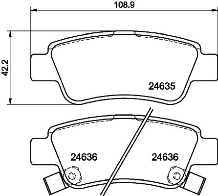 Brake Pad Set, disc brake - 8DB 355 013-591 HELLA