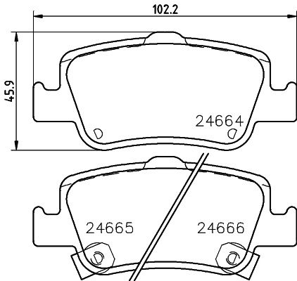 Brake Pad Set, disc brake - 8DB 355 013-571 HELLA