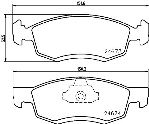Brake Pad Set, disc brake - 8DB 355 013-951 HELLA