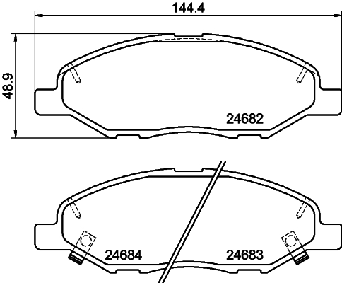 Brake Pad Set, disc brake - 8DB 355 014-371 HELLA